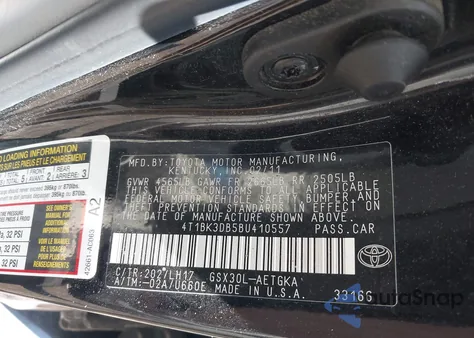 2011 Toyota Avalon из США, поврежденный, VIN 4T1BK3DB5BU410557